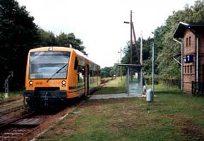 Halt in Falkenhagen nur auf Verlangen oder bei Zugkreuzung!